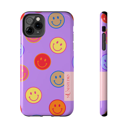 Muni Studio Phone Case iPhone 11 Pro Max LAVENDER SMILEY, Tough Phone Case
