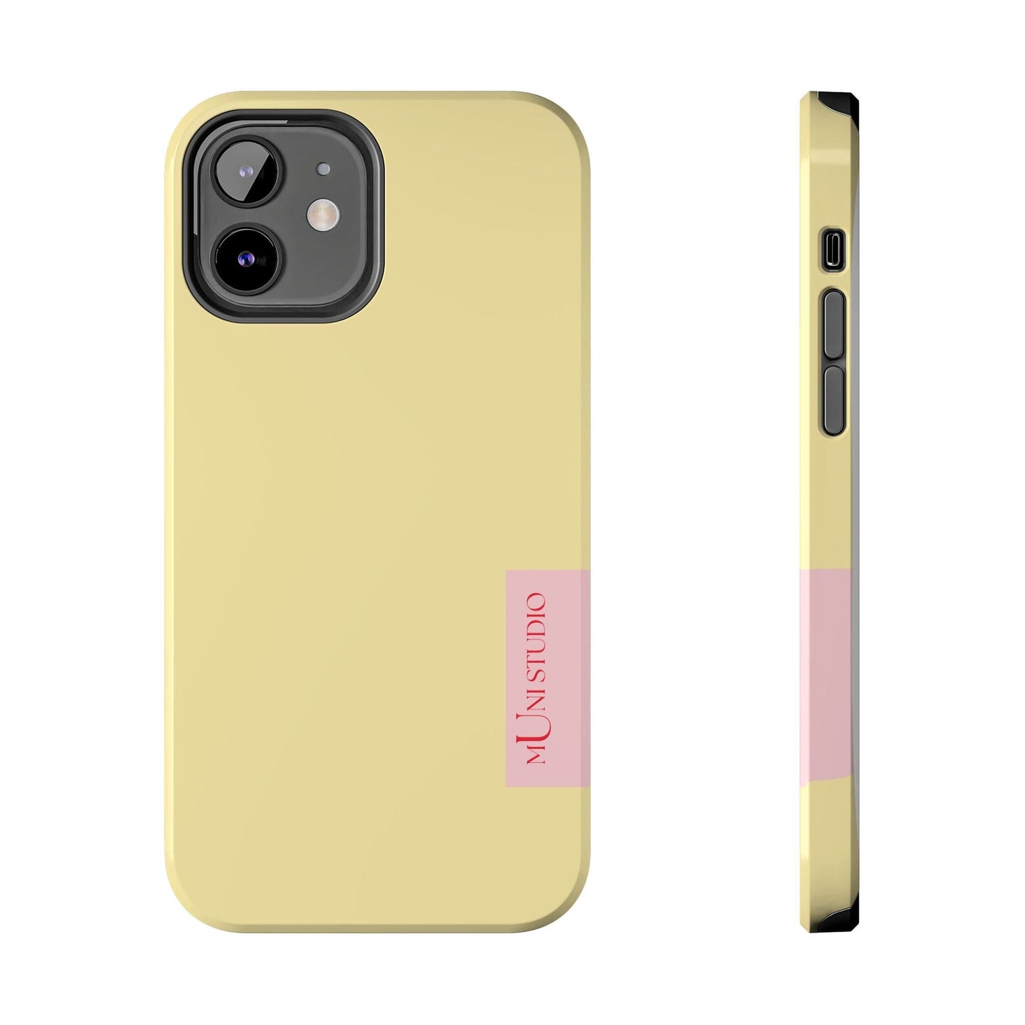 Muni Studio Phone Case iPhone 12 BUTTER YELLOW, Tough Phone Case