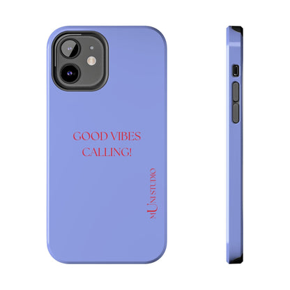Muni Studio Phone Case iPhone 12 GOOD VIBES CALLING, Tough Phone Case