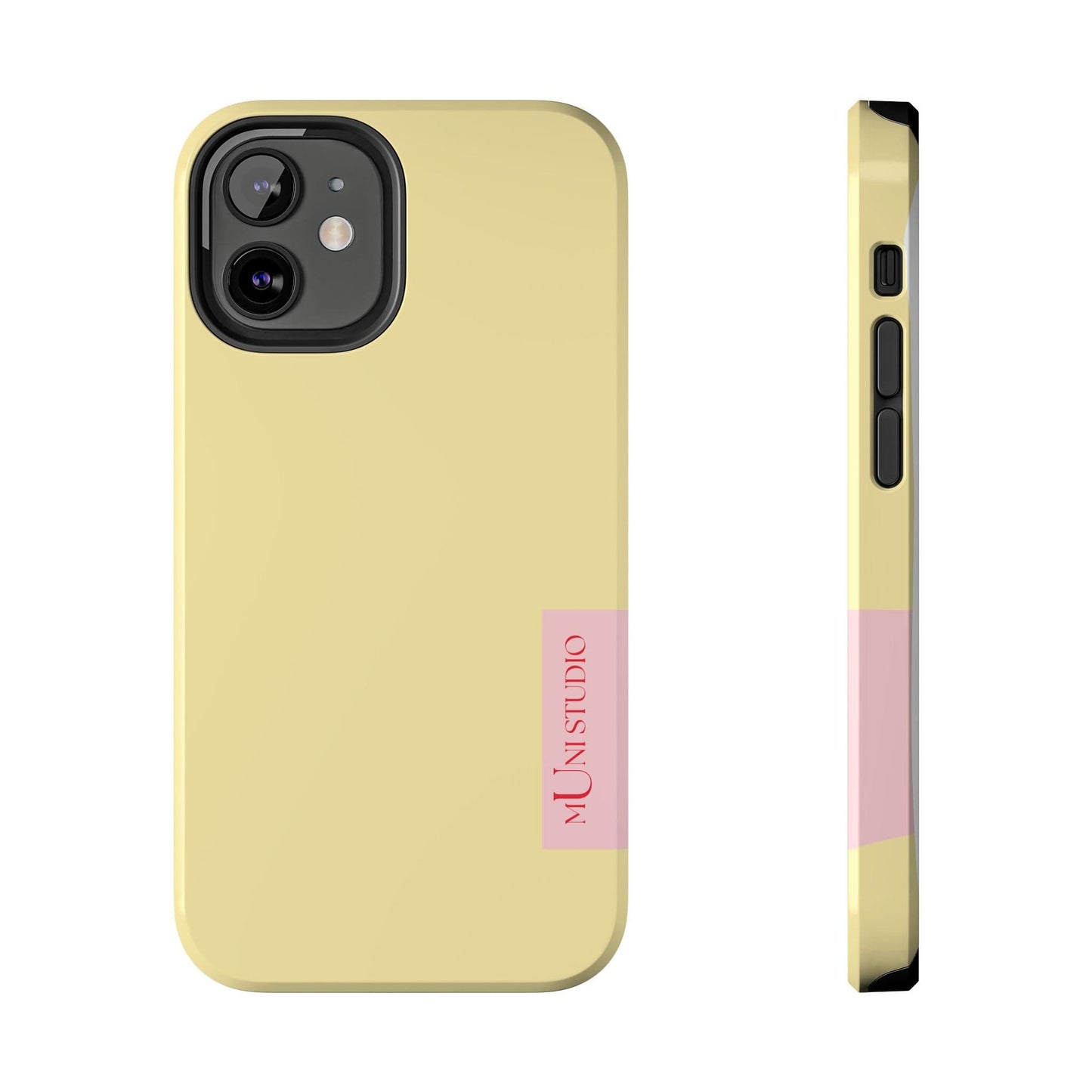 Muni Studio Phone Case iPhone 12 Mini BUTTER YELLOW, Tough Phone Case