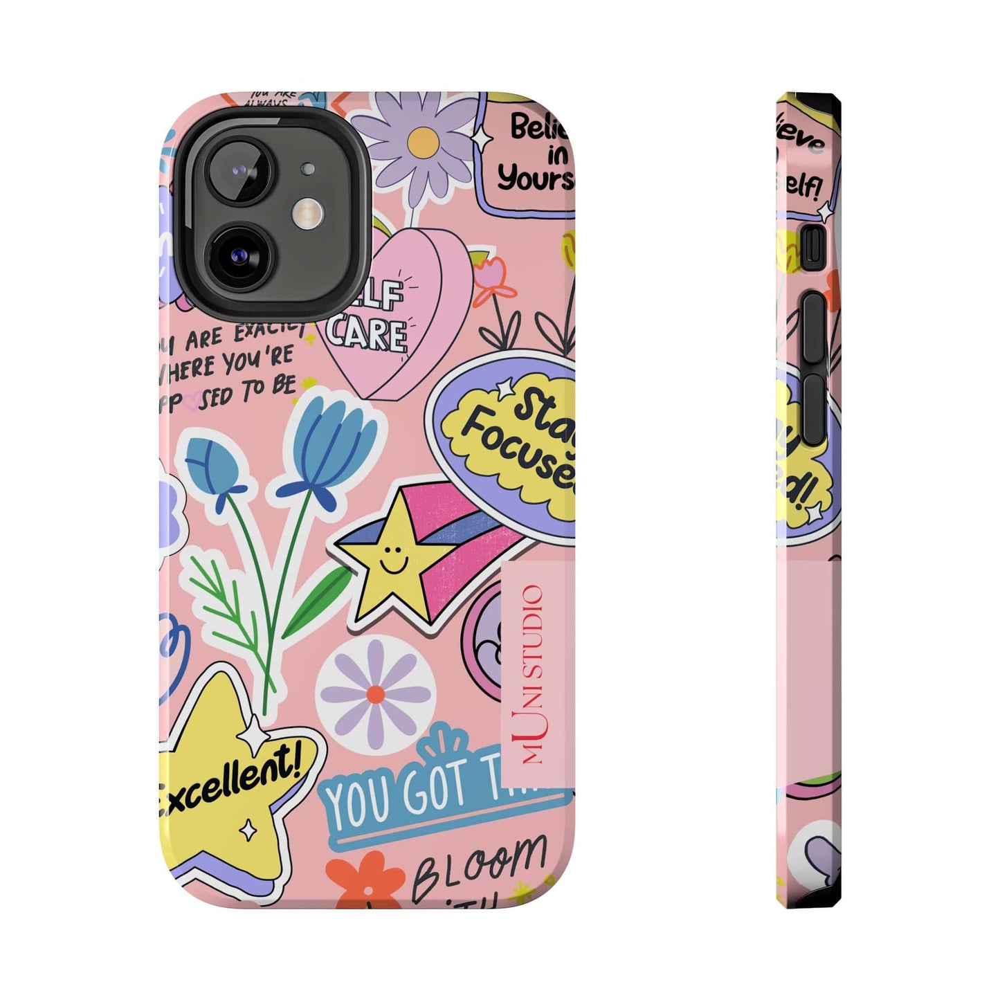 Muni Studio Phone Case iPhone 12 Mini SELF CARE, Tough Phone Case