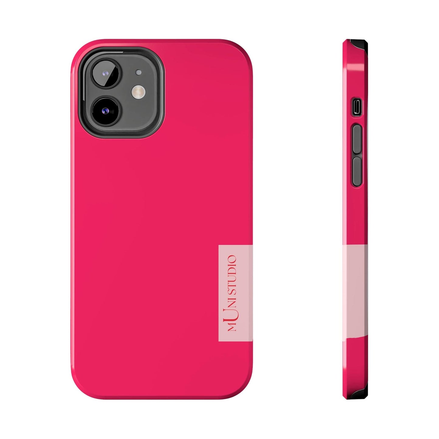 Muni Studio Phone Case iPhone 12 PINK, Tough Phone Case