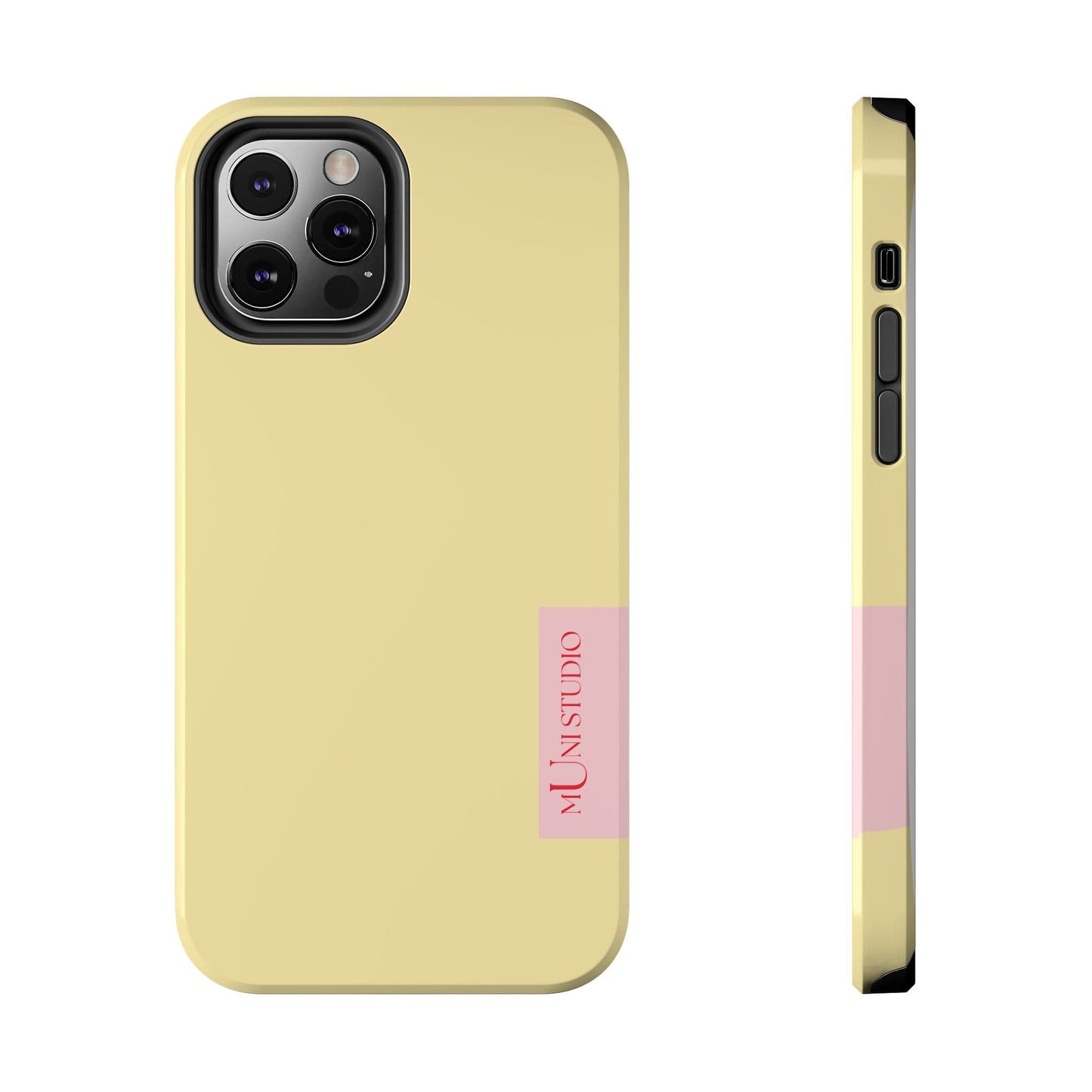 Muni Studio Phone Case iPhone 12 Pro BUTTER YELLOW, Tough Phone Case