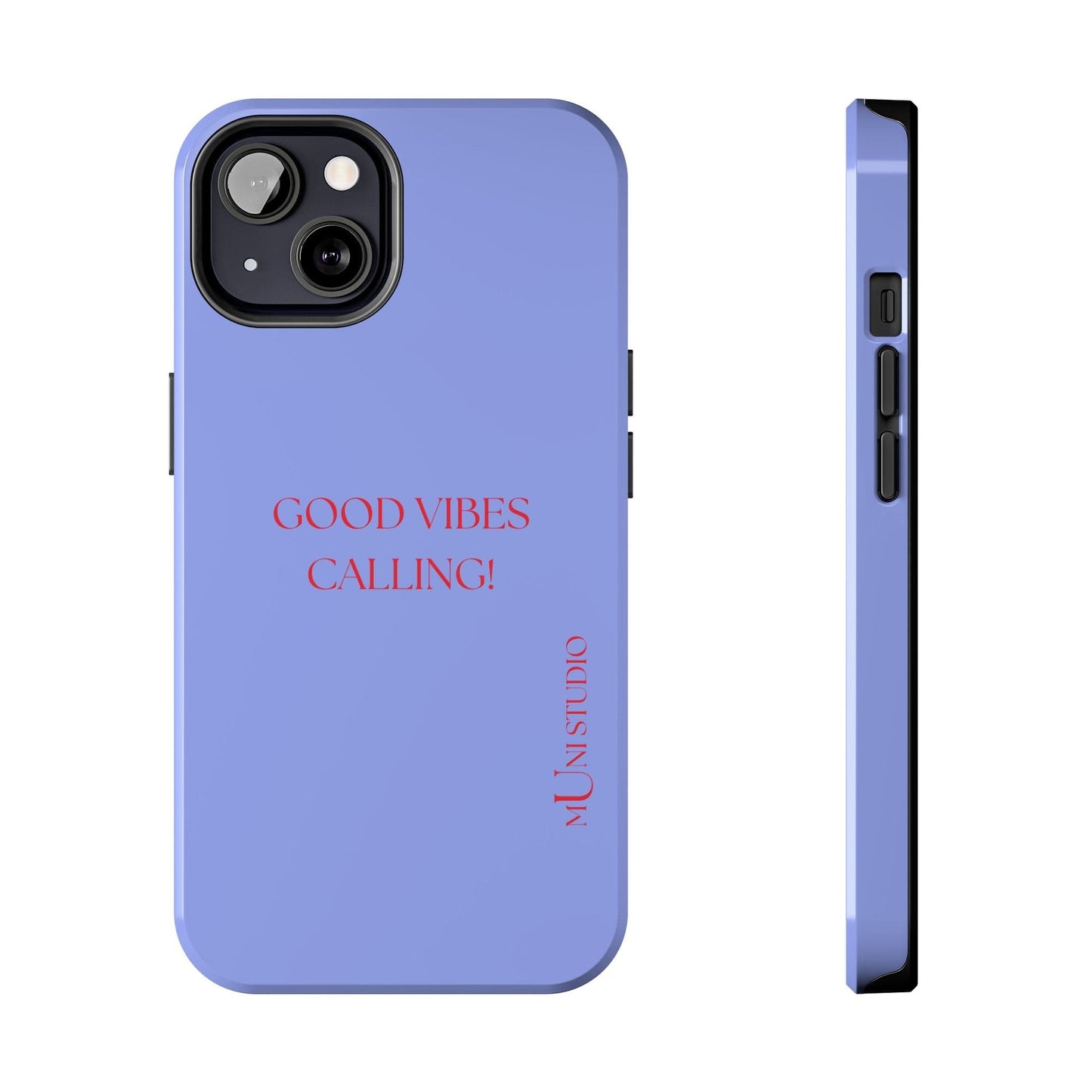 Muni Studio Phone Case iPhone 13 GOOD VIBES CALLING, Tough Phone Case