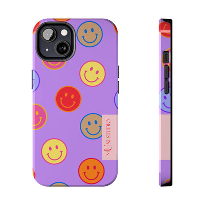 Muni Studio Phone Case iPhone 13 LAVENDER SMILEY, Tough Phone Case