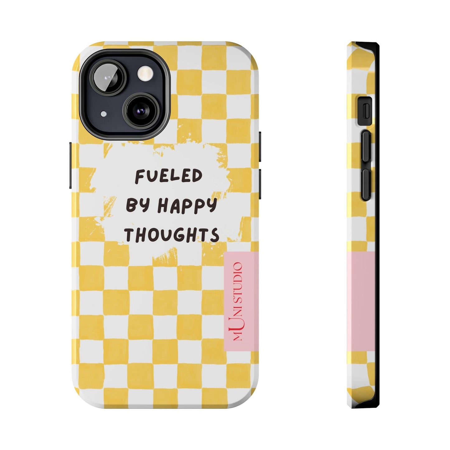 Muni Studio Phone Case iPhone 13 Mini HAPPY, Tough Phone Case