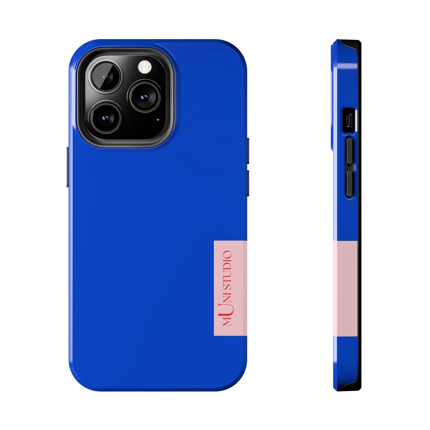 Muni Studio Phone Case iPhone 13 Pro DAZZLING BLUE, Tough Phone Case