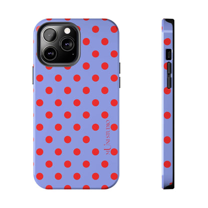Muni Studio Phone Case iPhone 13 Pro Max RED POLKA, Tough Phone Case