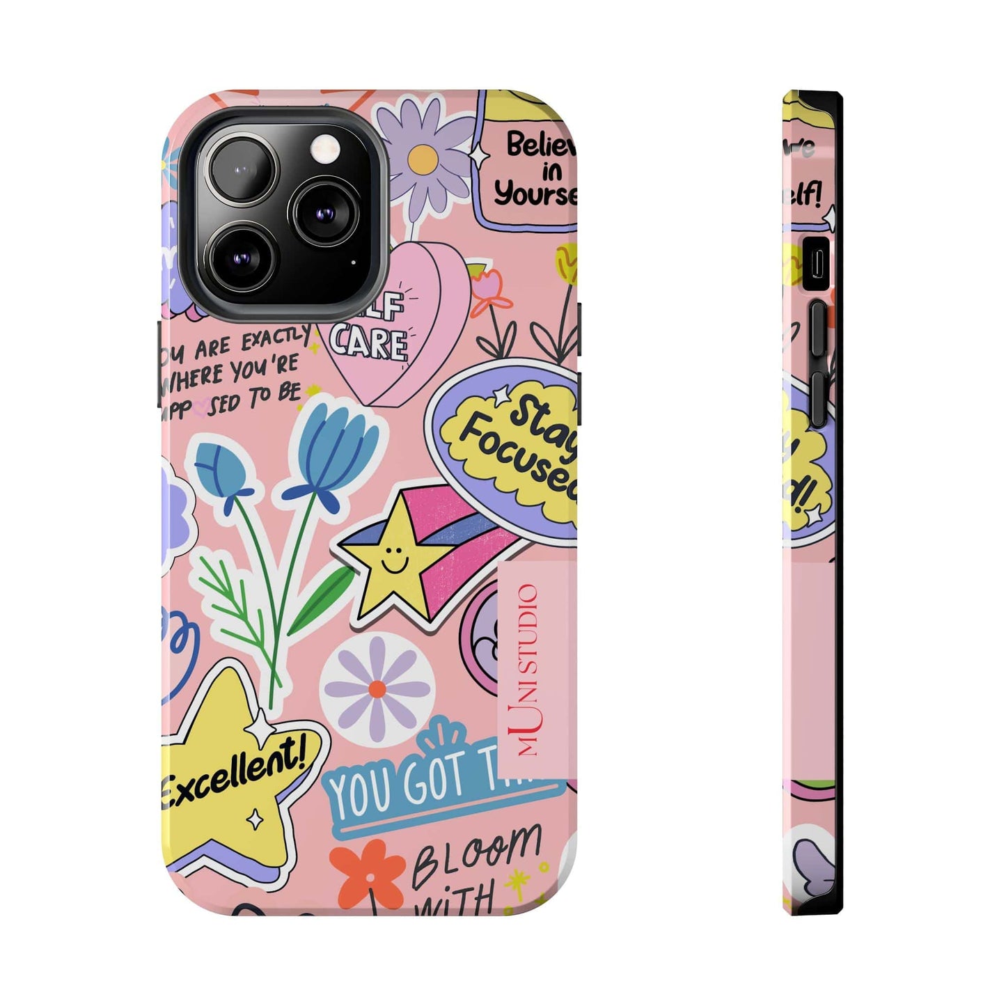 Muni Studio Phone Case iPhone 13 Pro Max SELF CARE, Tough Phone Case