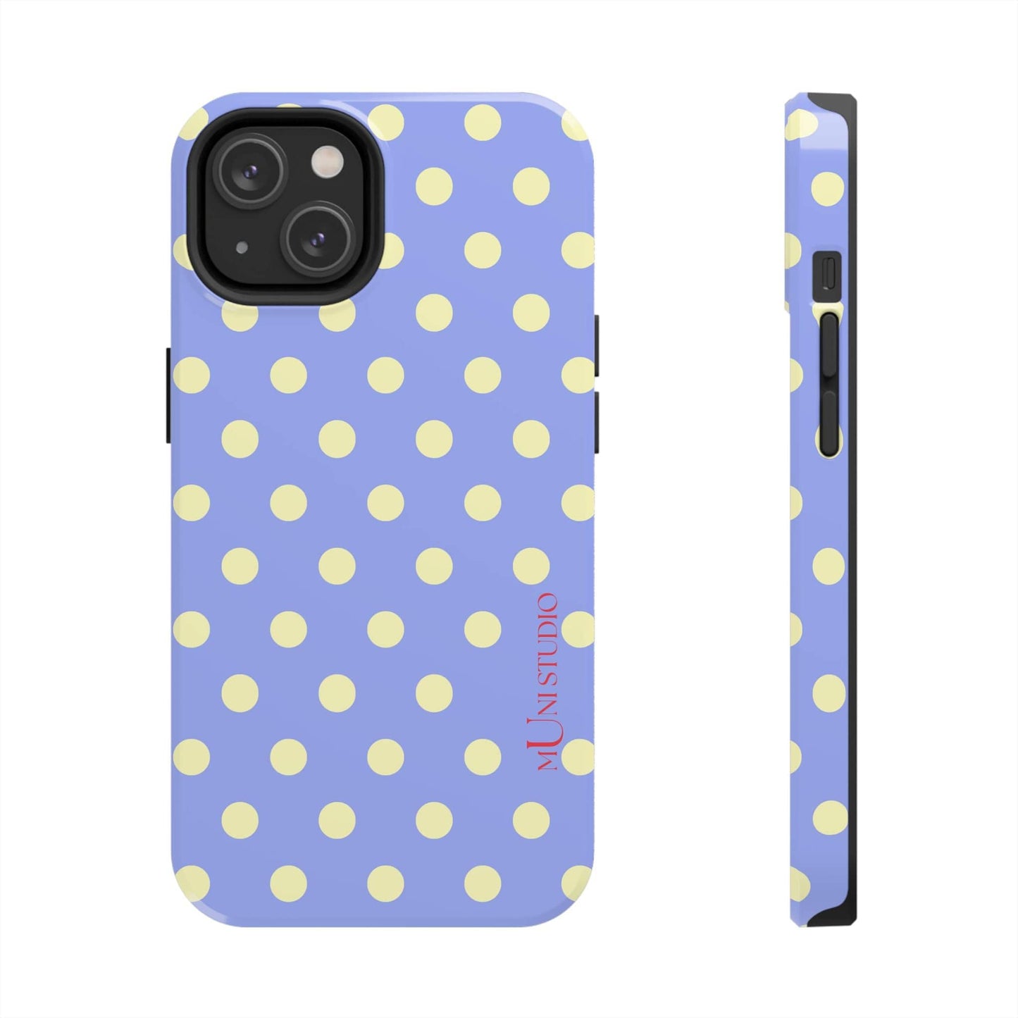 Muni Studio Phone Case iPhone 14 BUTTER POLKA, Tough Phone Case