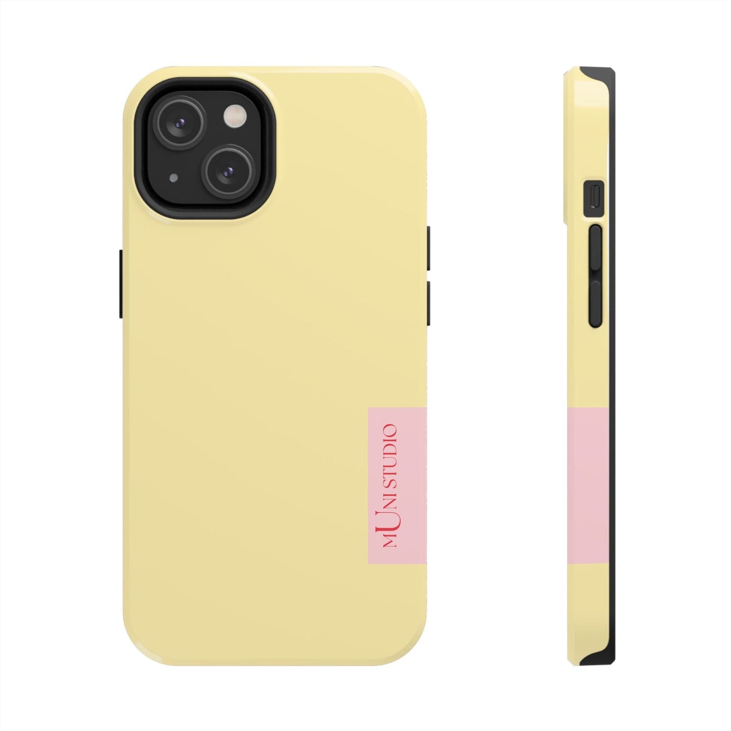 Muni Studio Phone Case iPhone 14 BUTTER YELLOW, Tough Phone Case