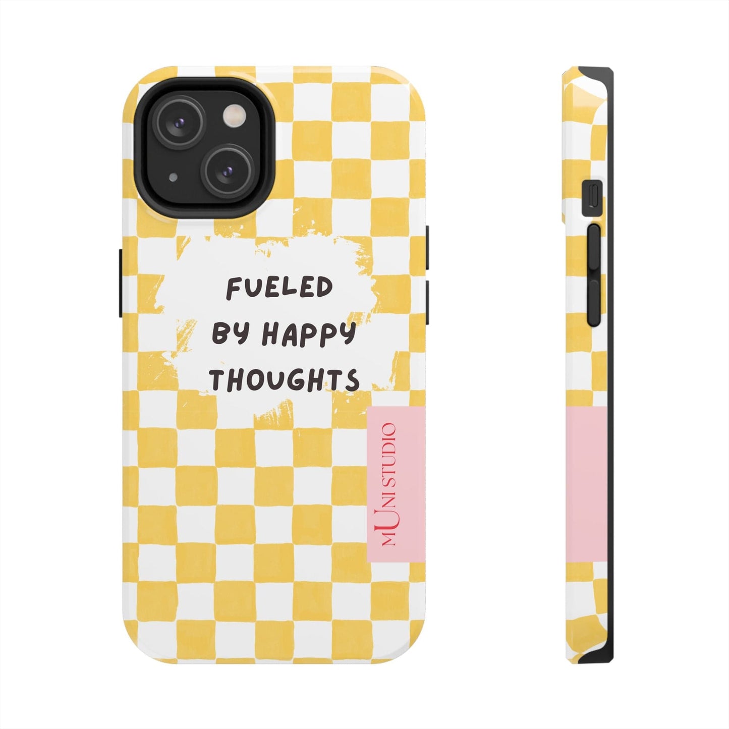 Muni Studio Phone Case iPhone 14 HAPPY, Tough Phone Case