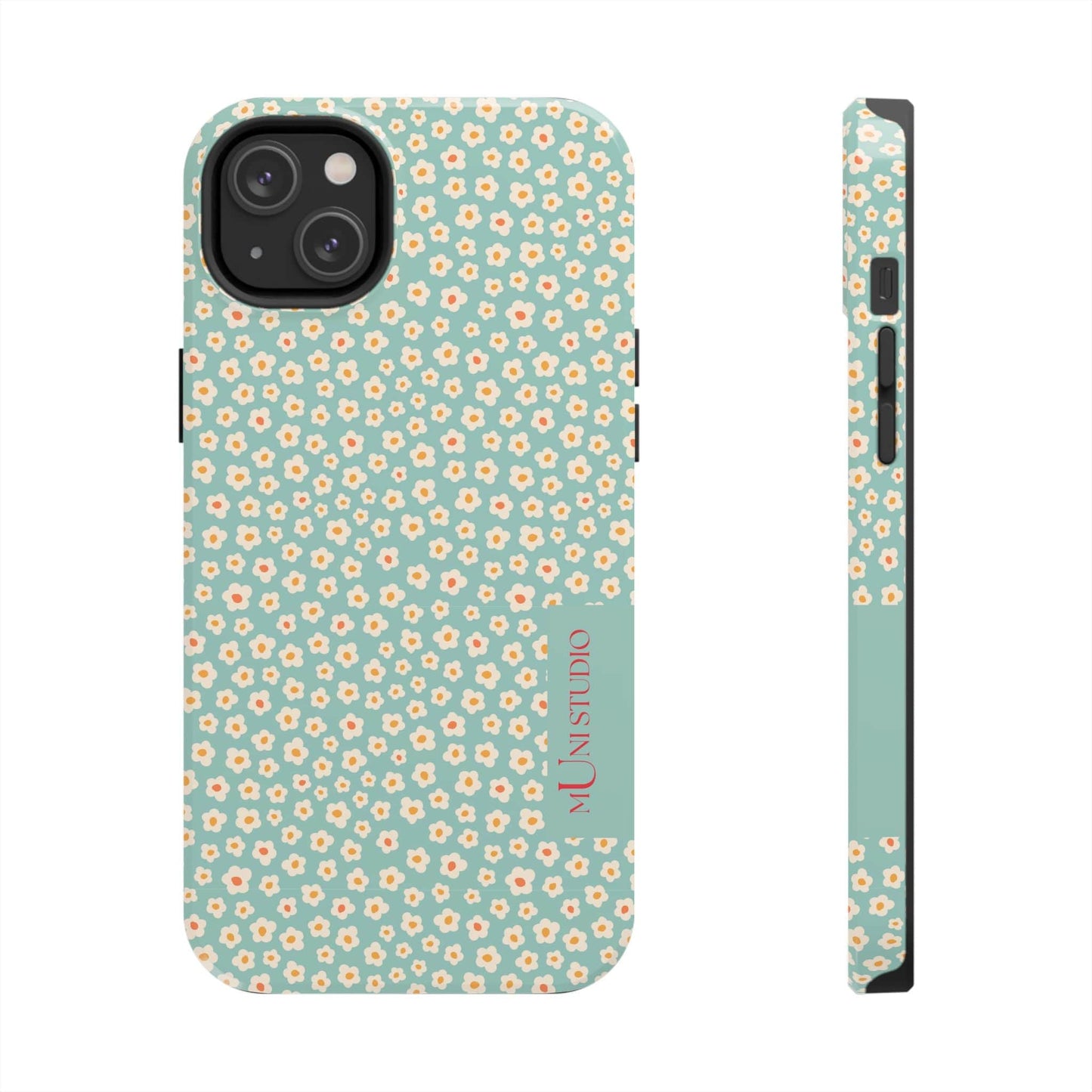 Muni Studio Phone Case iPhone 14 Plus FLOWER MATCHA, Tough Phone Case