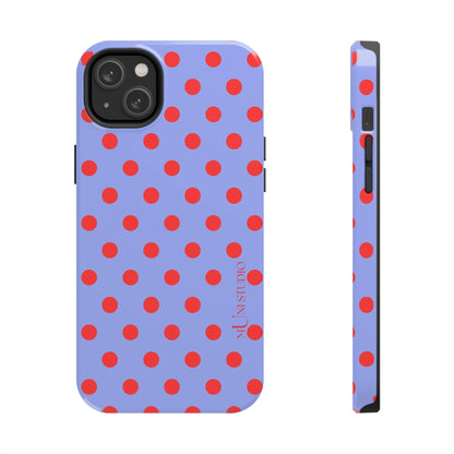 Muni Studio Phone Case iPhone 14 Plus RED POLKA, Tough Phone Case