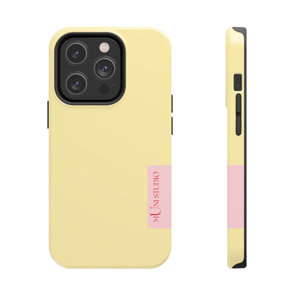 Muni Studio Phone Case iPhone 14 Pro BUTTER YELLOW, Tough Phone Case