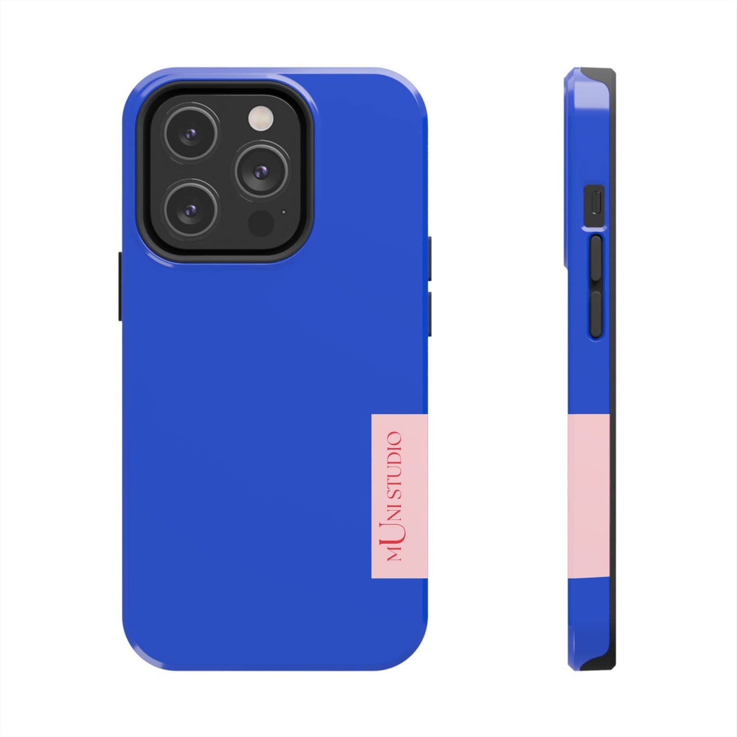 Muni Studio Phone Case iPhone 14 Pro DAZZLING BLUE, Tough Phone Case