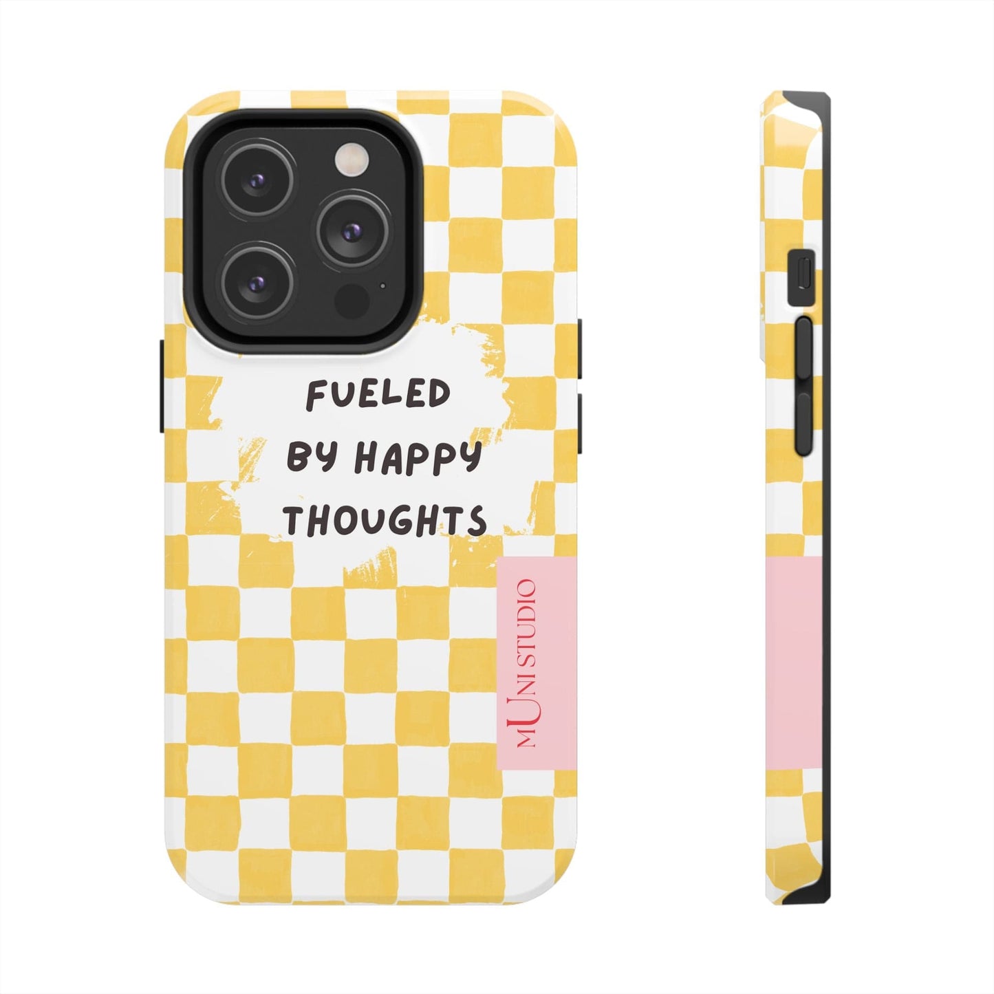 Muni Studio Phone Case iPhone 14 Pro HAPPY, Tough Phone Case