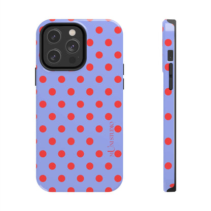 Muni Studio Phone Case iPhone 14 Pro Max RED POLKA, Tough Phone Case