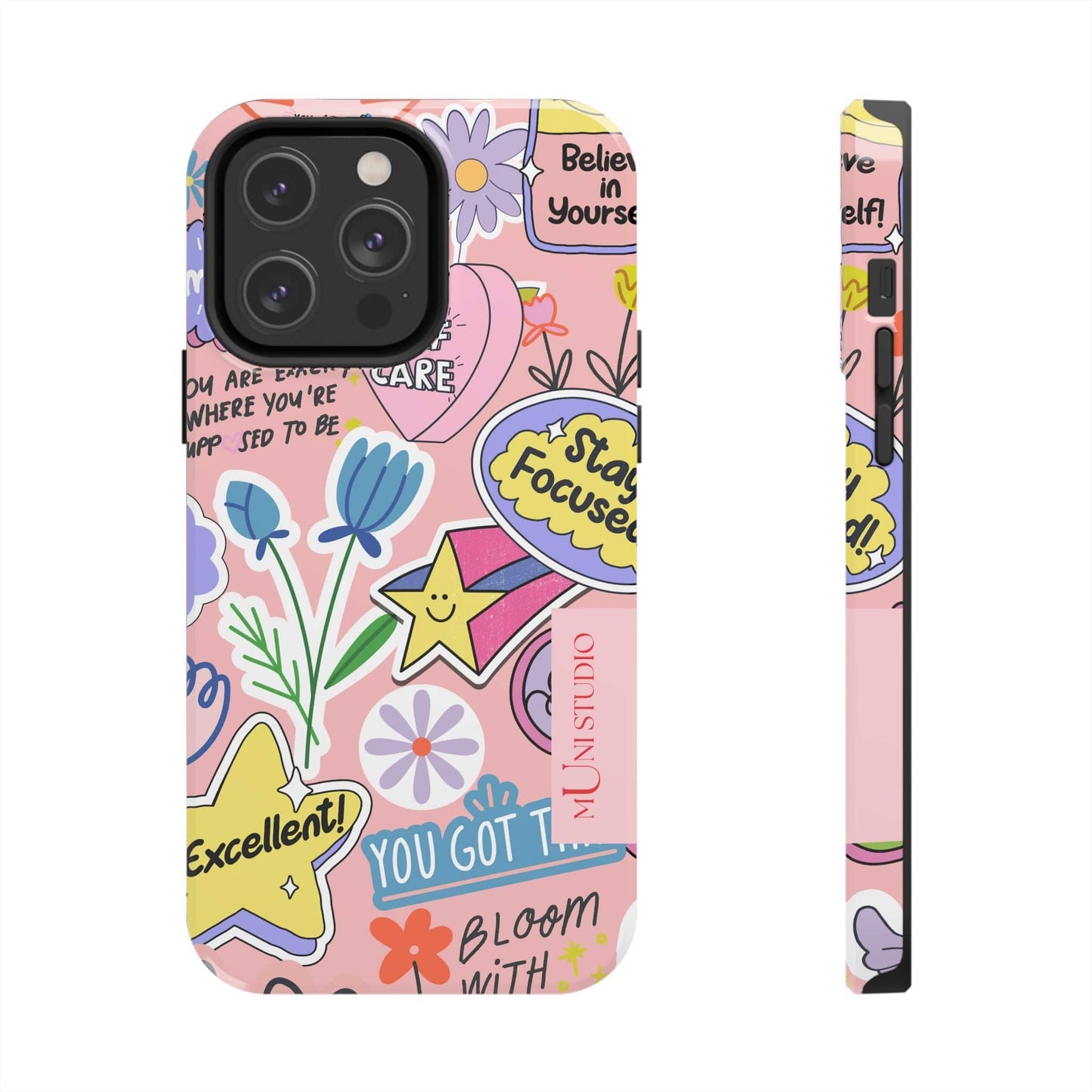 Muni Studio Phone Case iPhone 14 Pro Max SELF CARE, Tough Phone Case
