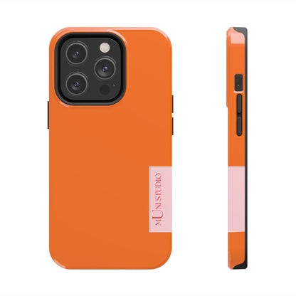 Muni Studio Phone Case iPhone 14 Pro TANGERINE, Tough Phone Case