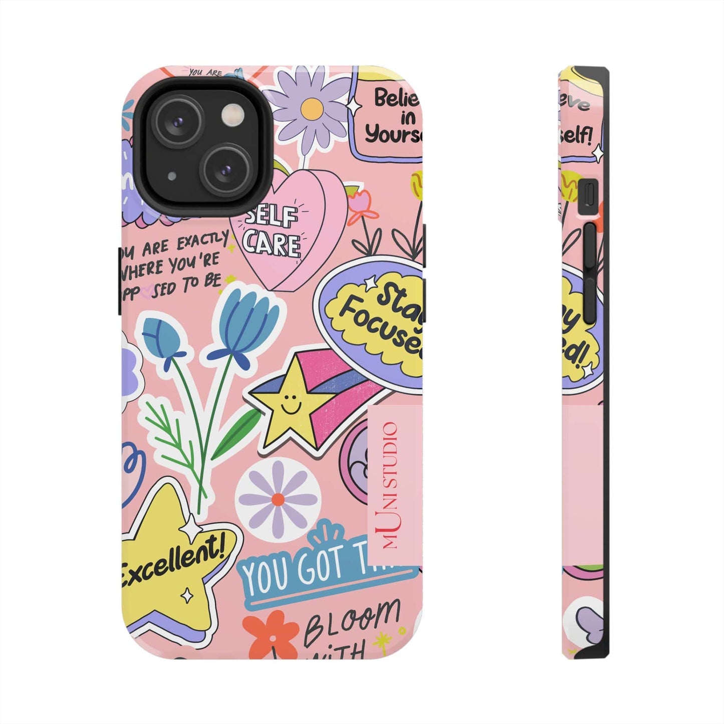 Muni Studio Phone Case iPhone 14 SELF CARE, Tough Phone Case