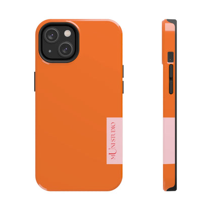 Muni Studio Phone Case iPhone 14 TANGERINE, Tough Phone Case