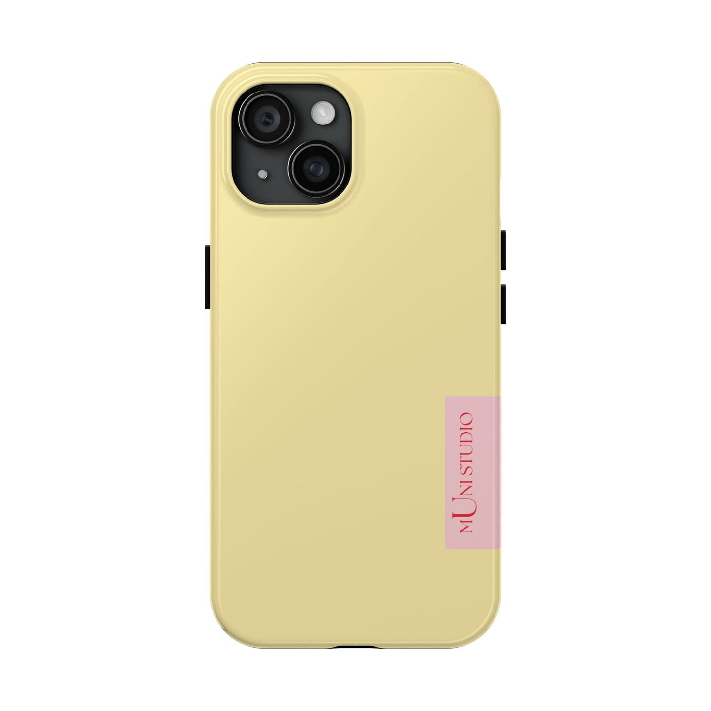 Muni Studio Phone Case iPhone 15 BUTTER YELLOW, Tough Phone Case