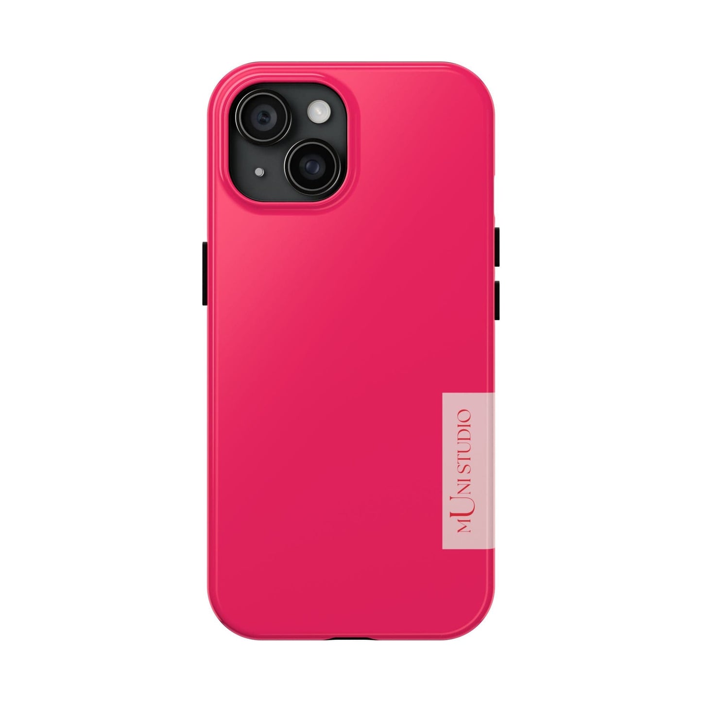 Muni Studio Phone Case iPhone 15 PINK, Tough Phone Case
