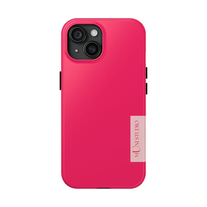 Muni Studio Phone Case iPhone 15 PINK, Tough Phone Case