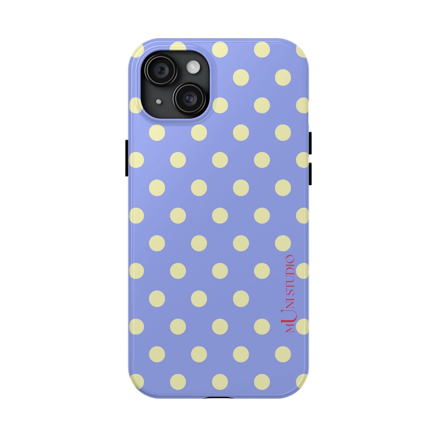 Muni Studio Phone Case iPhone 15 Plus BUTTER POLKA, Tough Phone Case