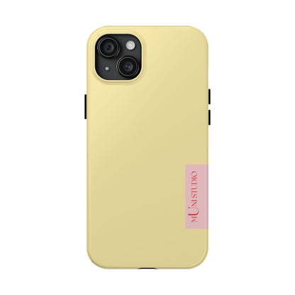 Muni Studio Phone Case iPhone 15 Plus BUTTER YELLOW, Tough Phone Case