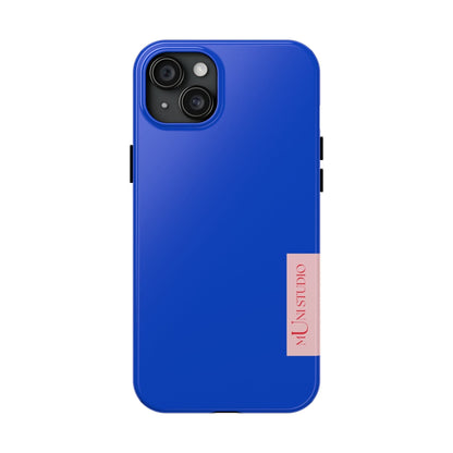 Muni Studio Phone Case iPhone 15 Plus DAZZLING BLUE, Tough Phone Case