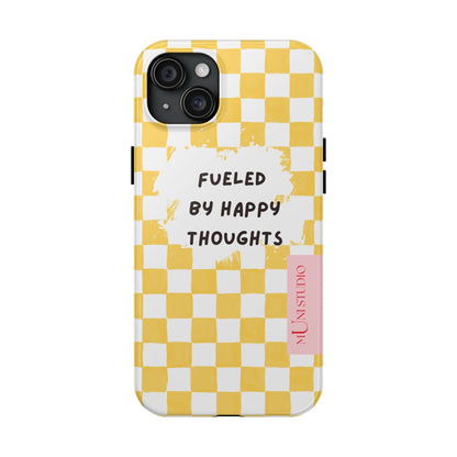 Muni Studio Phone Case iPhone 15 Plus HAPPY, Tough Phone Case