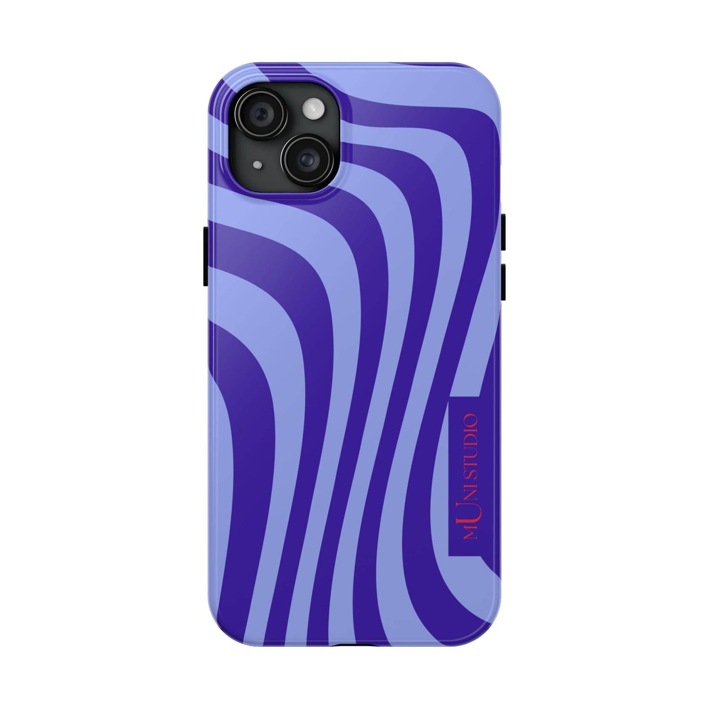 Muni Studio Phone Case iPhone 15 Plus OCEAN SWIRL, Tough Phone Case