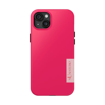 Muni Studio Phone Case iPhone 15 Plus PINK, Tough Phone Case