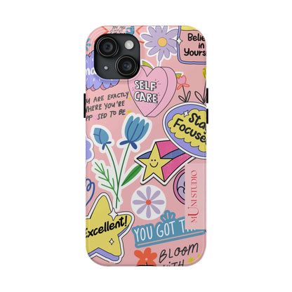 Muni Studio Phone Case iPhone 15 Plus SELF CARE, Tough Phone Case