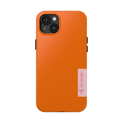 Muni Studio Phone Case iPhone 15 Plus TANGERINE, Tough Phone Case