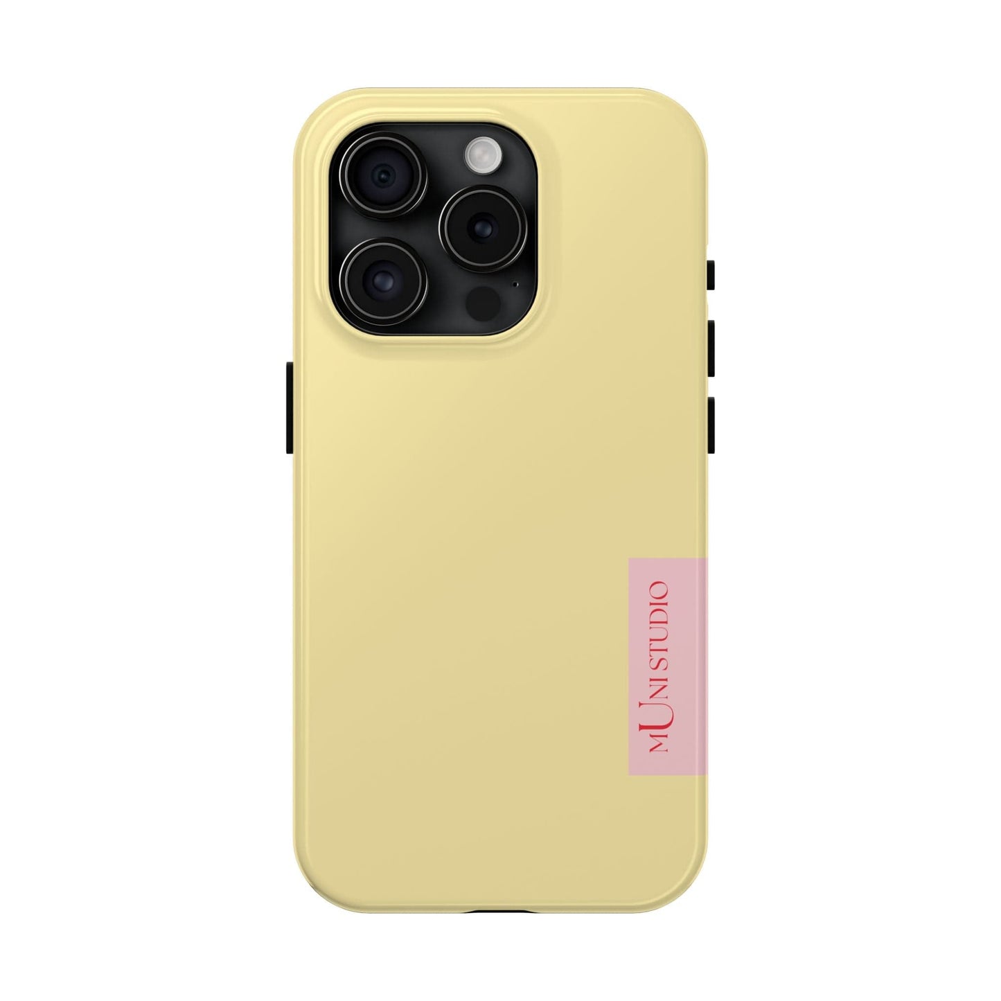 Muni Studio Phone Case iPhone 15 Pro BUTTER YELLOW, Tough Phone Case