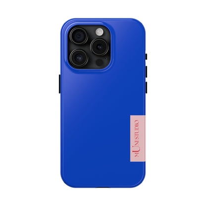 Muni Studio Phone Case iPhone 15 Pro DAZZLING BLUE, Tough Phone Case