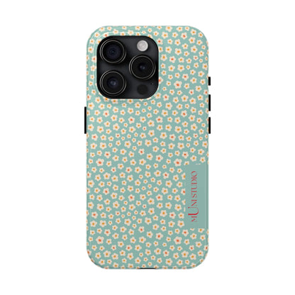 Muni Studio Phone Case iPhone 15 Pro FLOWER MATCHA, Tough Phone Case