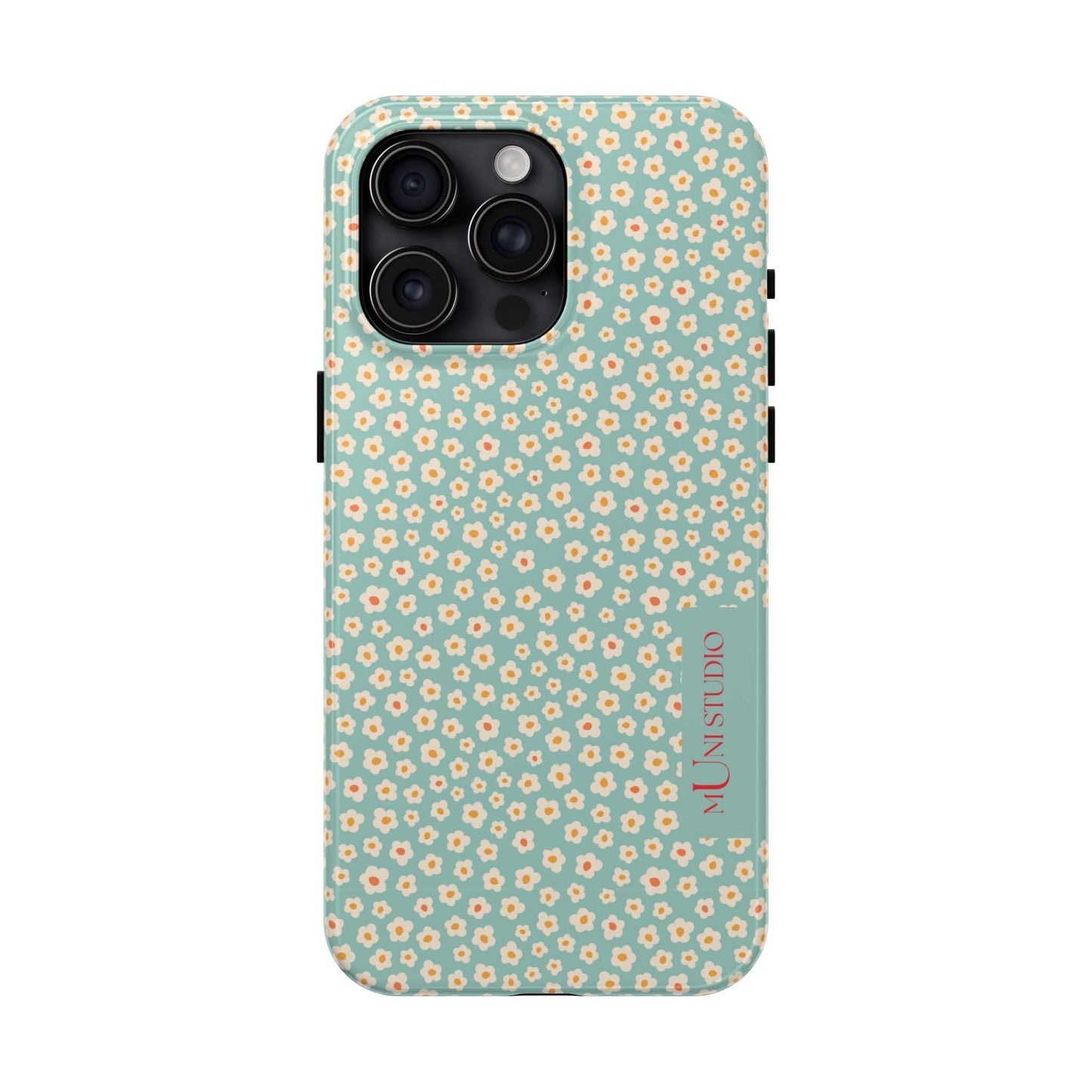 Muni Studio Phone Case iPhone 15 Pro Max FLOWER MATCHA, Tough Phone Case