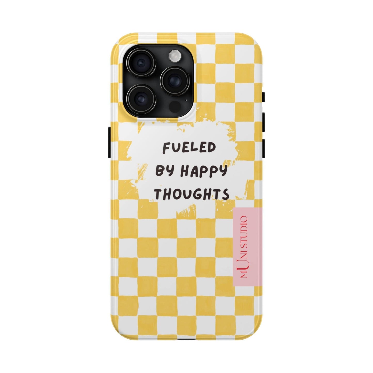 Muni Studio Phone Case iPhone 15 Pro Max HAPPY, Tough Phone Case