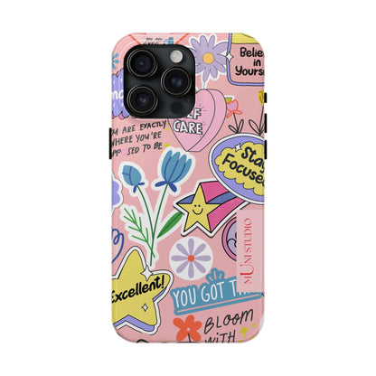 Muni Studio Phone Case iPhone 15 Pro Max SELF CARE, Tough Phone Case