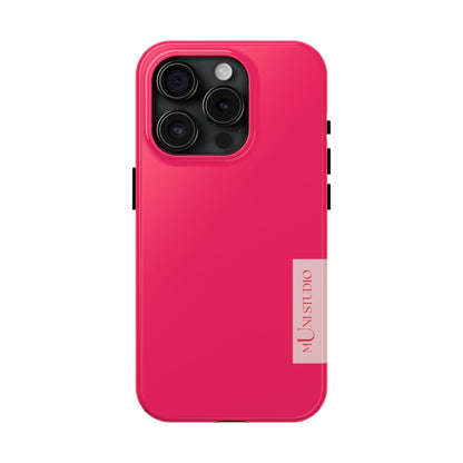 Muni Studio Phone Case iPhone 15 Pro PINK, Tough Phone Case