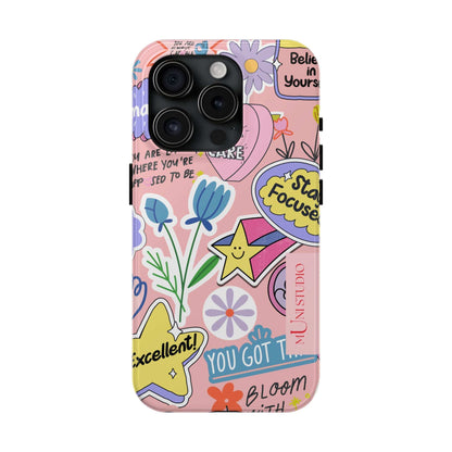 Muni Studio Phone Case iPhone 15 Pro SELF CARE, Tough Phone Case