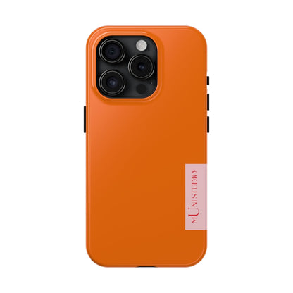Muni Studio Phone Case iPhone 15 Pro TANGERINE, Tough Phone Case