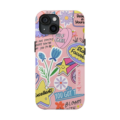 Muni Studio Phone Case iPhone 15 SELF CARE, Tough Phone Case