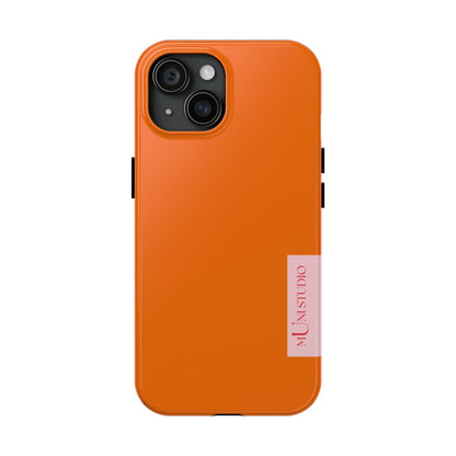 Muni Studio Phone Case iPhone 15 TANGERINE, Tough Phone Case