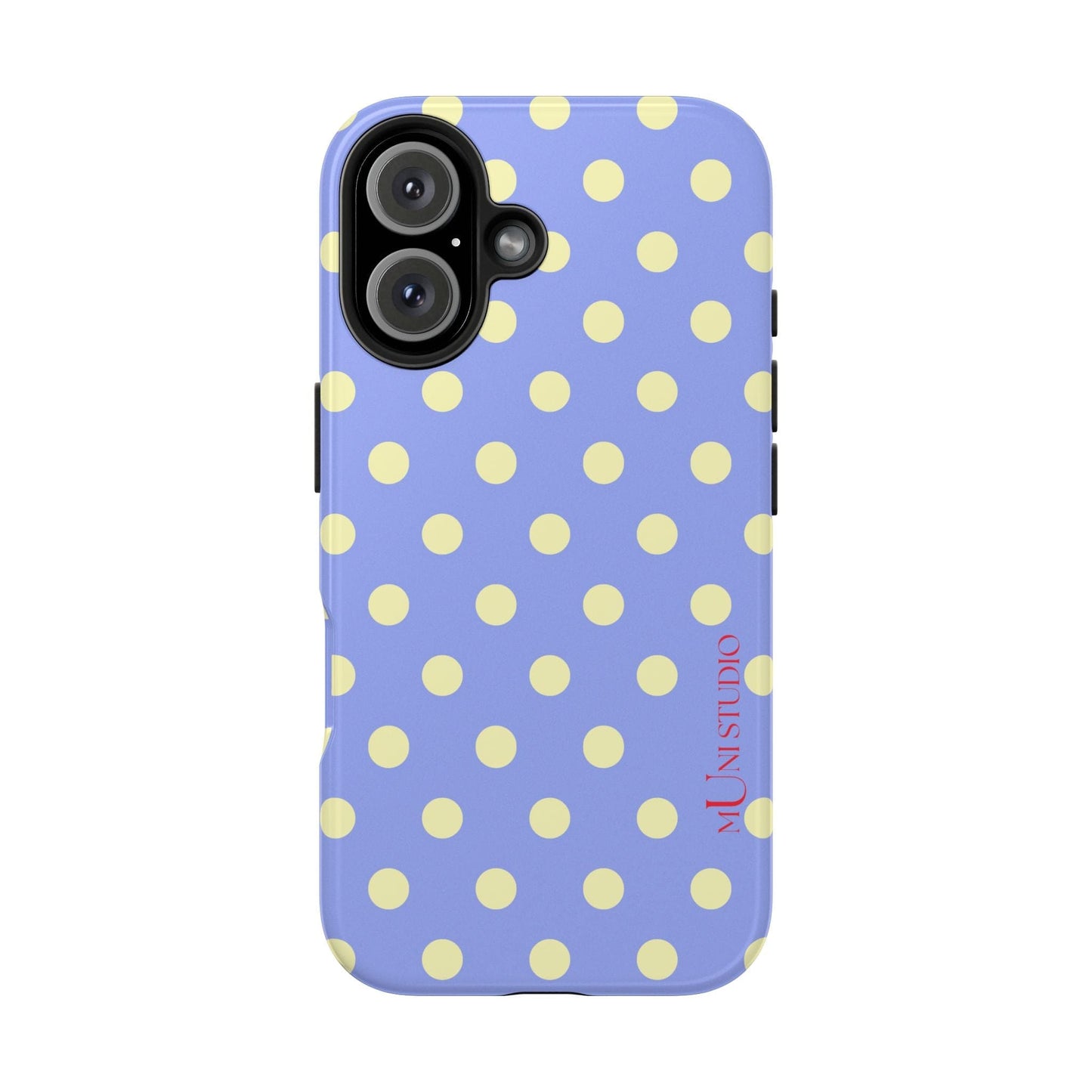 Muni Studio Phone Case iPhone 16 BUTTER POLKA, Tough Phone Case