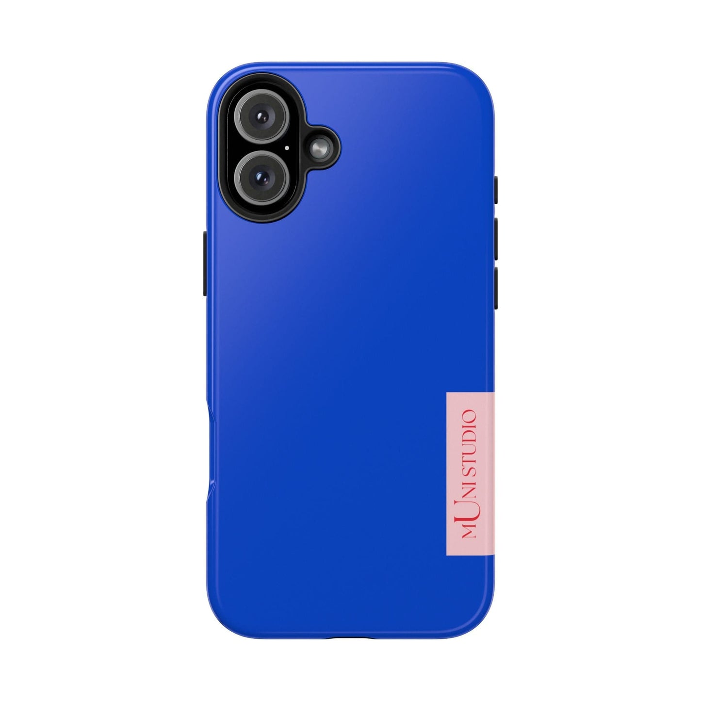 Muni Studio Phone Case iPhone 16 Plus DAZZLING BLUE, Tough Phone Case